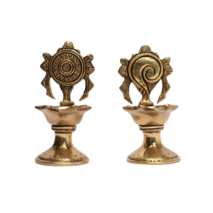 Brass Chakra Diya Shank 5.5 Inch