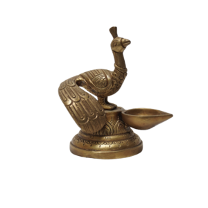 Brass Peacock Diya 6 Inch