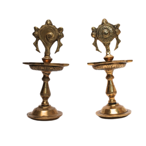 Brass Chakra Shank Lamp Set 3 Inch