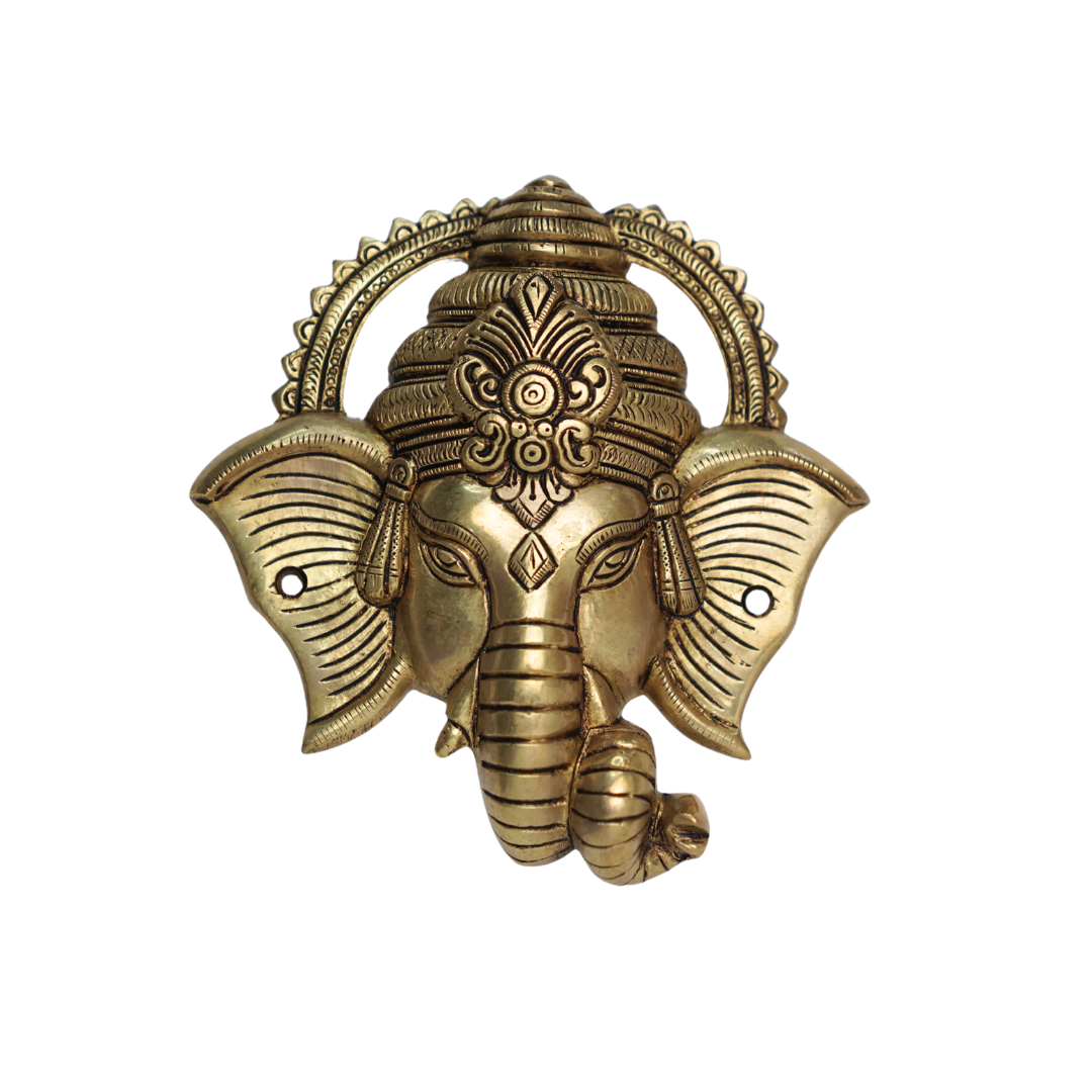 Brass Ganesh plate 7 Inch 1 Brass Ganesh plate 7 Inch