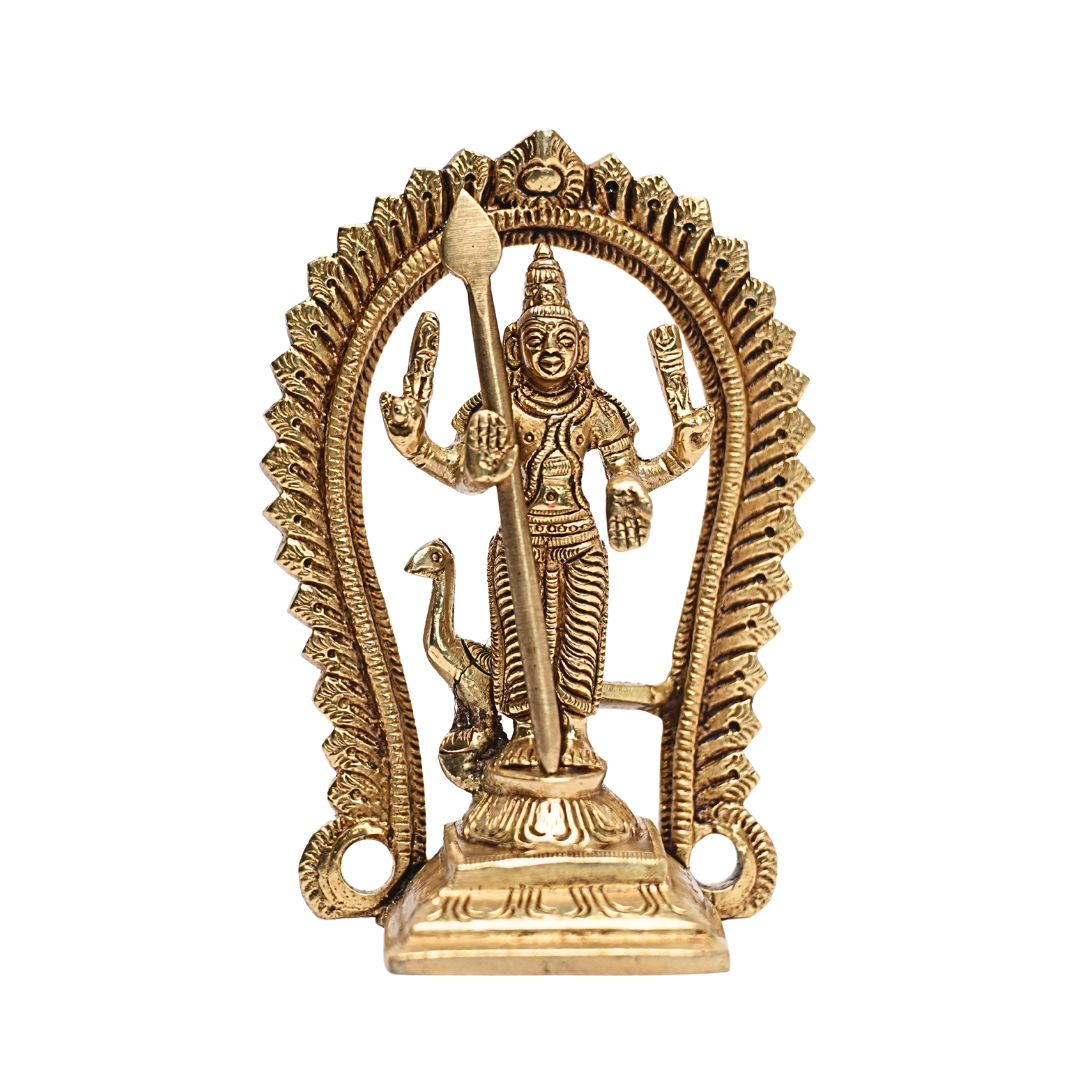 Brass Murugan Idol 4.5 Inch 1 Brass Murugan Idol 4.5 Inch