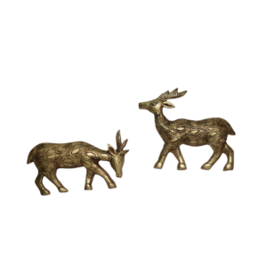 Brass Deer 5 Inch 2 ID WALL DECOR DEER SET 5IN