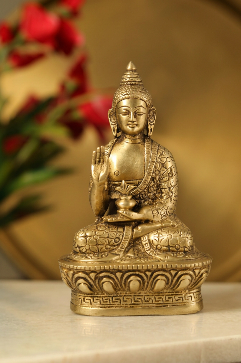 Brass Buddha Sitting 6.8 Inch 1 Brass Buddha Sitting 6.8 Inch