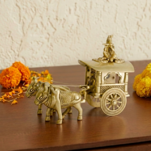 Brass Bullcart Krishna 6 Inch