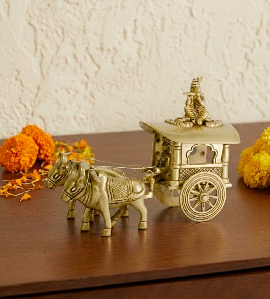 Brass Bullcart Krishna 6 Inch 1 Brass Bullcart Krishna 6 Inch