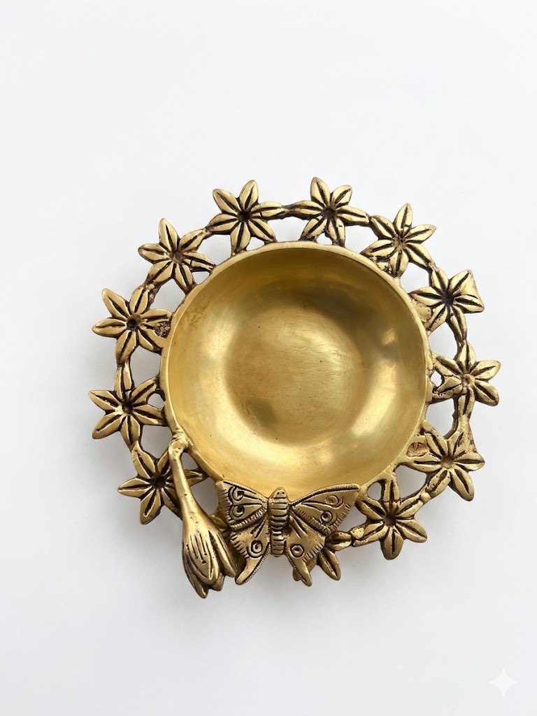Brass Butterfly Tray 8 Inch 3 Brass Butterfly Tray 8 Inch - Image 3