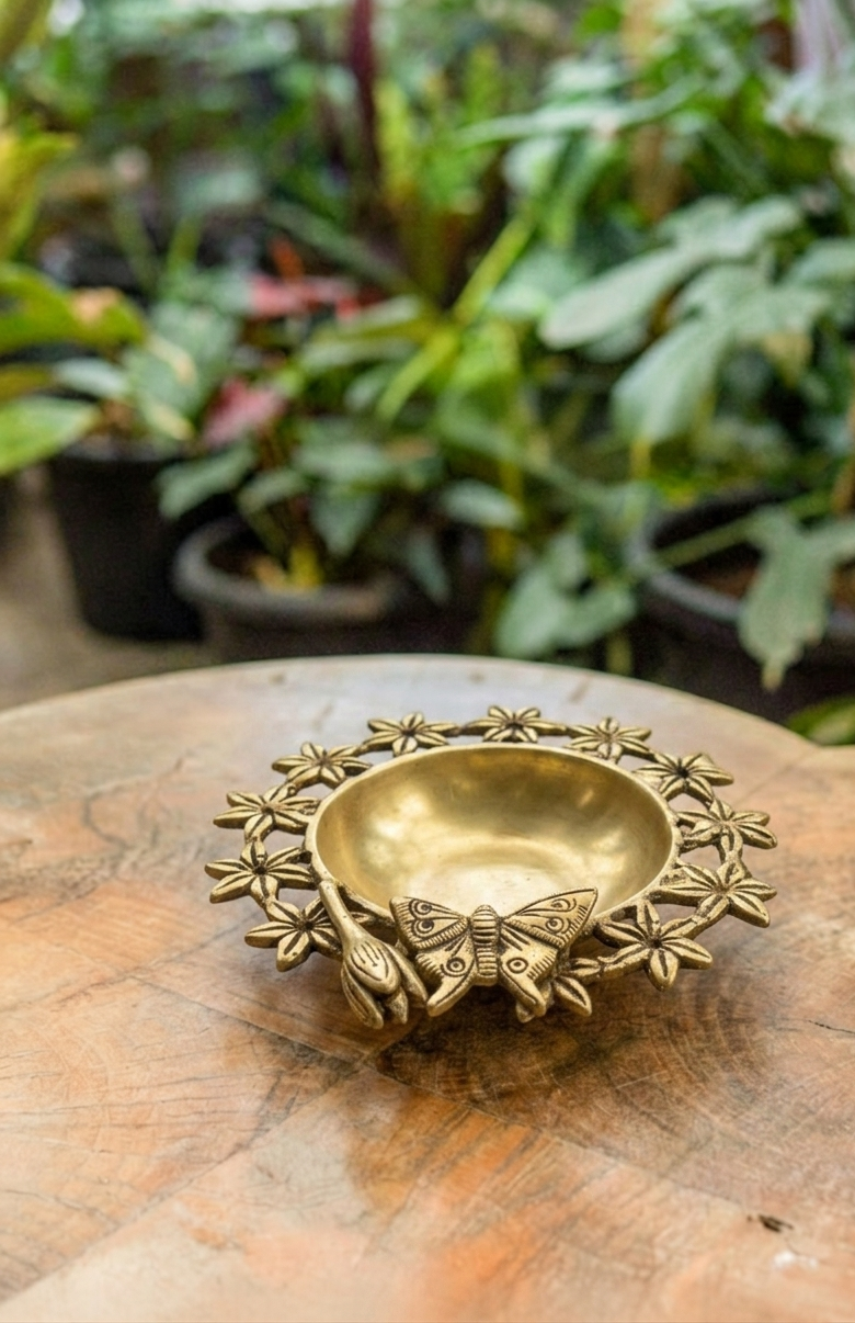Brass Butterfly Tray 8 Inch 2 Brass Butterfly Tray 8 Inch - Image 2