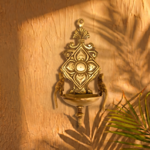 Brass Wall Hanging Deepak 8 Inch
