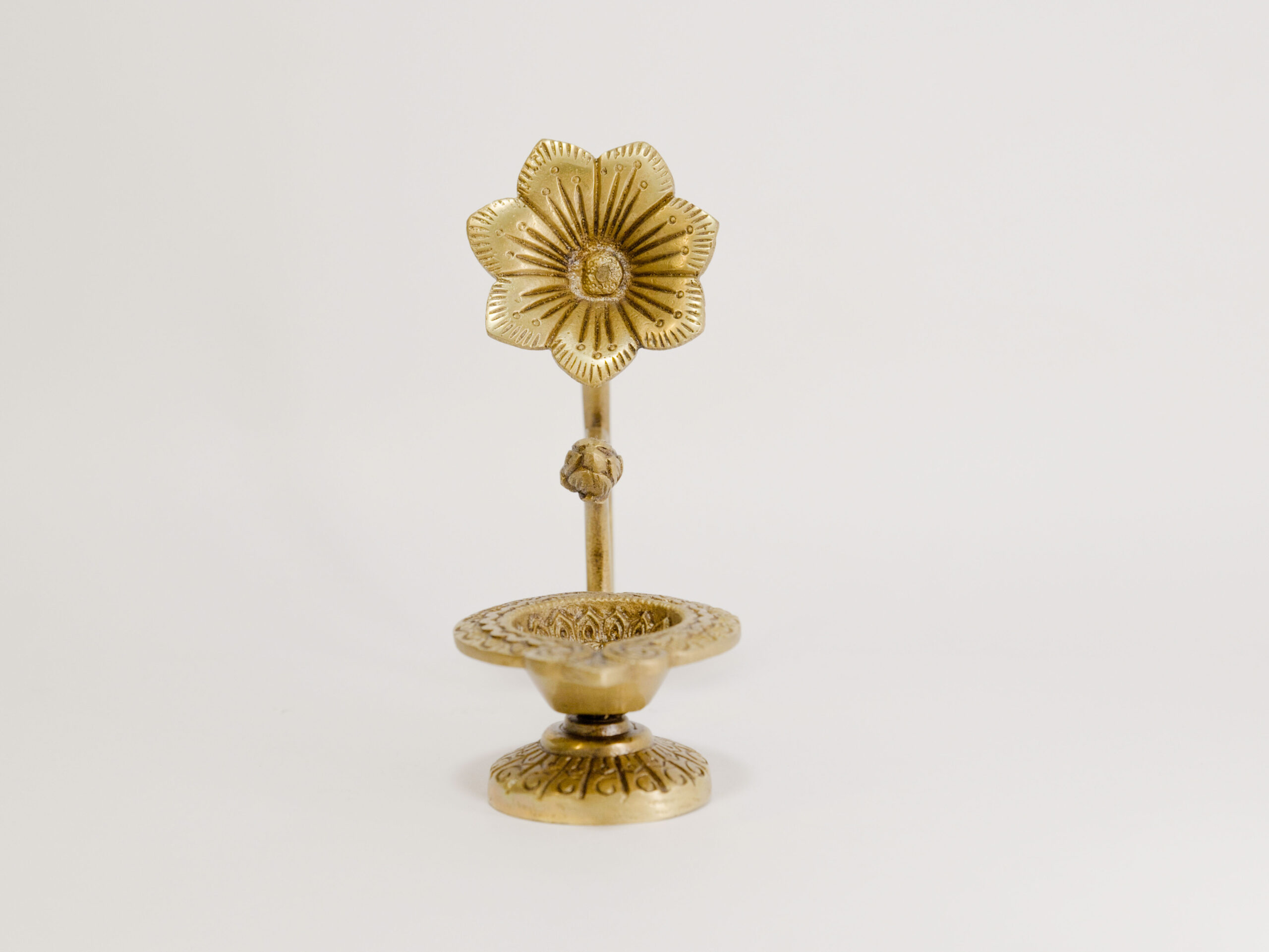 Brass Flower Diya 6 Inch 2 Brass Flower Diya 6 Inch - Image 2