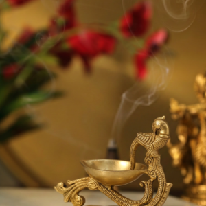 Brass Peacock Lamp 4 Inch