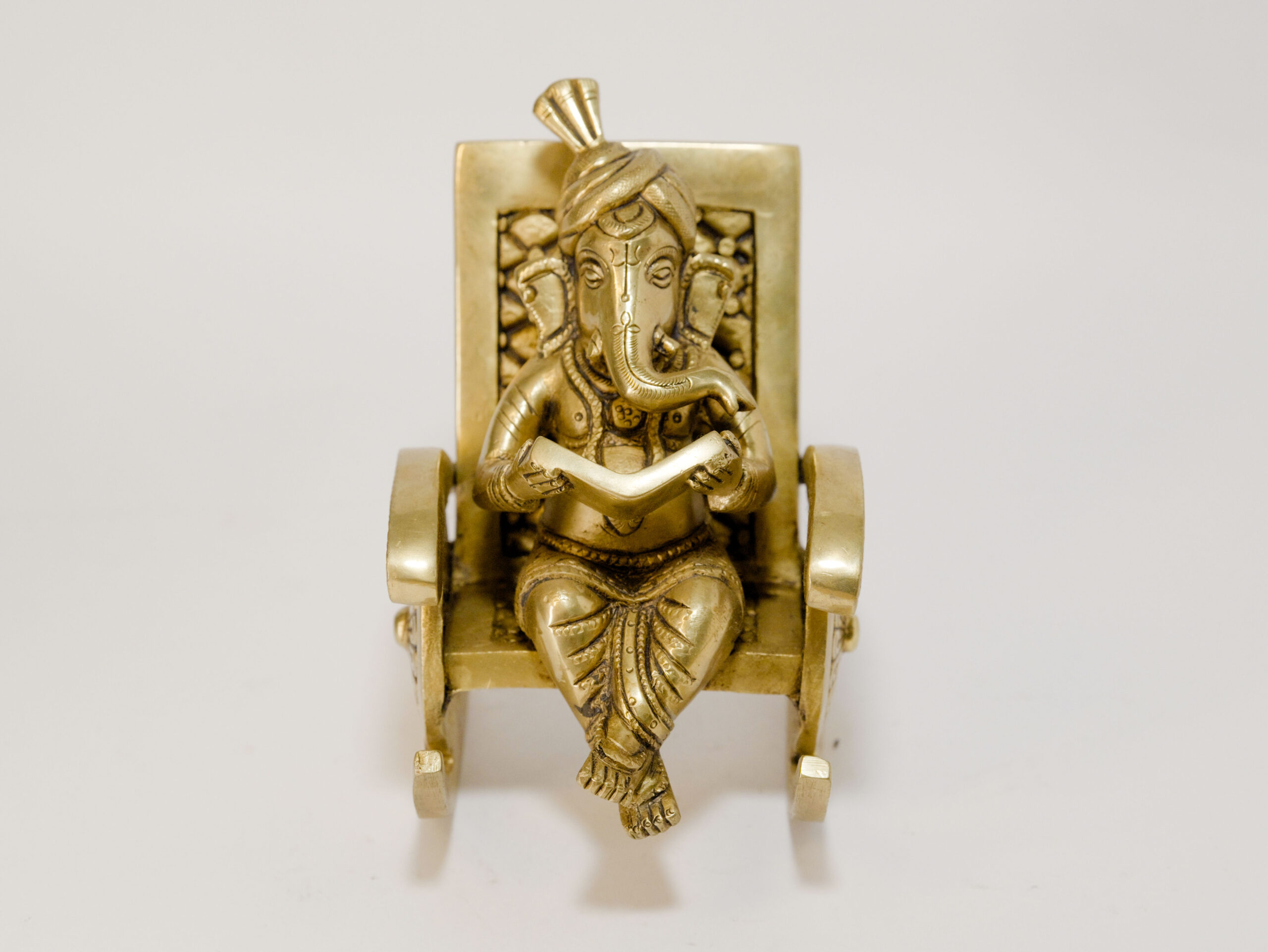 Brass Chair Ganesh 4.7 Inch 3 Brass Chair Ganesh 4.7 Inch - Image 3