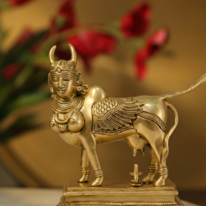 Brass Kamadhenu Idol 9 Inch