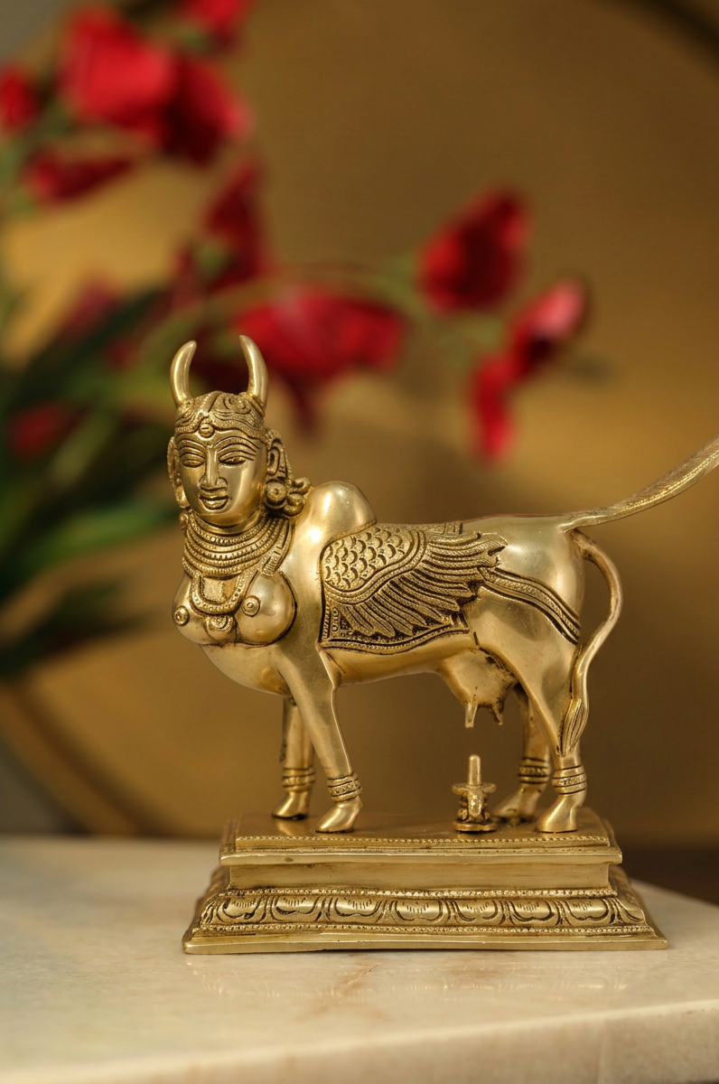 Brass Kamadhenu Idol 9 Inch 1 Brass Kamadhenu Idol 9 Inch