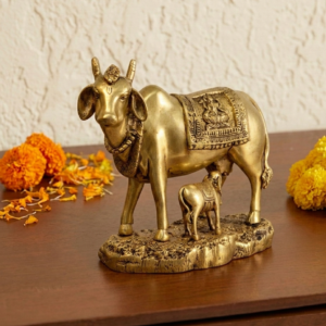 Brass Kamadhenu Idol 10 Inch