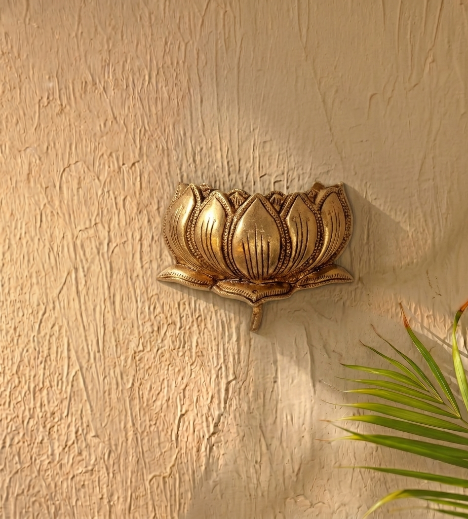 Brass lotus Wall Decor 3 Inch 1 Brass lotus Wall Decor 3 Inch