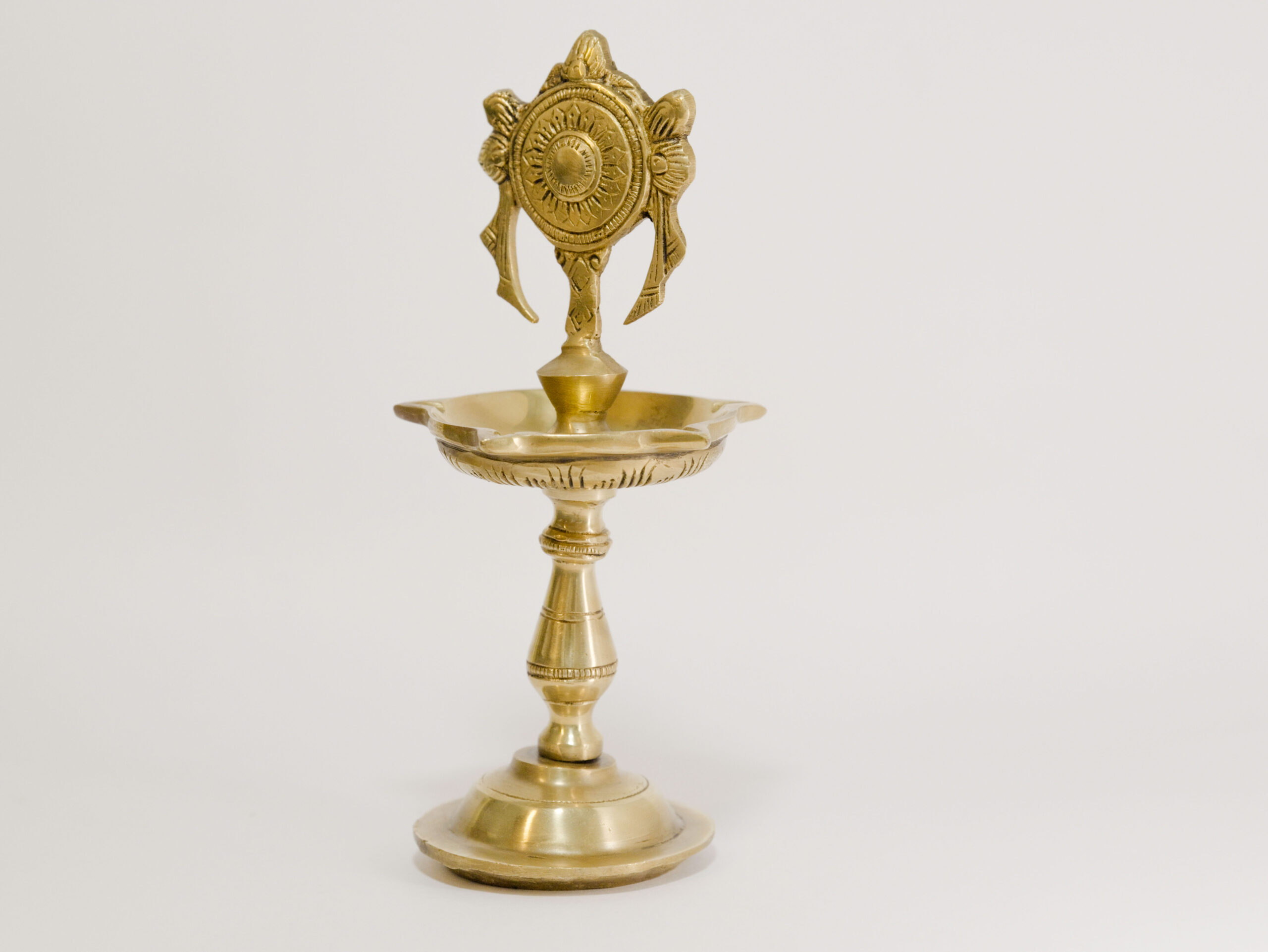 Brass Chakkar Lamp 8 Inch 2 Brass Chakkar Lamp 8 Inch - Image 2