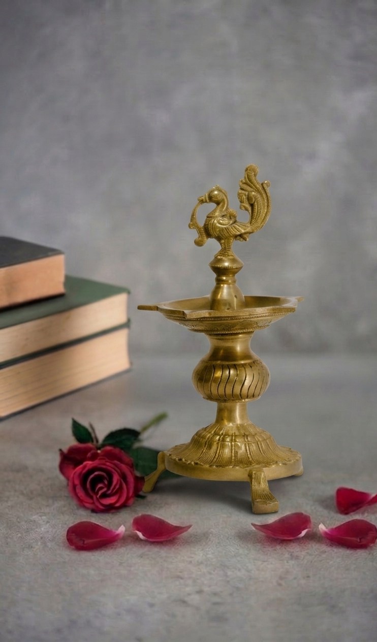 Brass Peacock Lamp 9 Inch 1 Brass Peacock Lamp 9 Inch