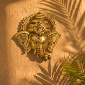 Brass Ganesh plate 7 Inch