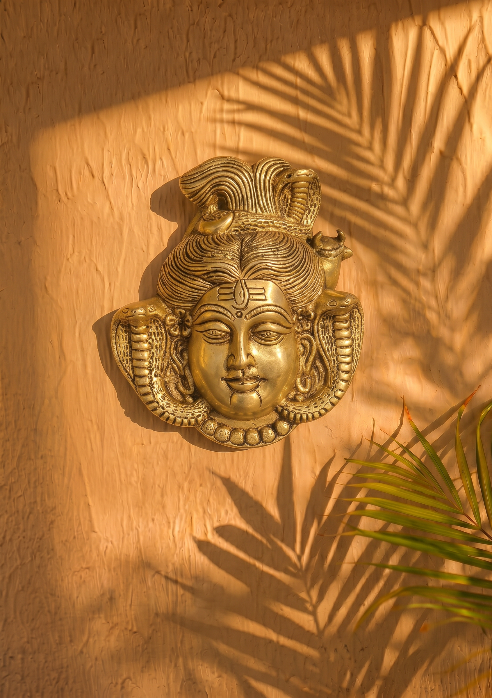 Brass Shiva Wall Plate 7 Inch 1 Brass Shiva Wall Plate 7 Inch