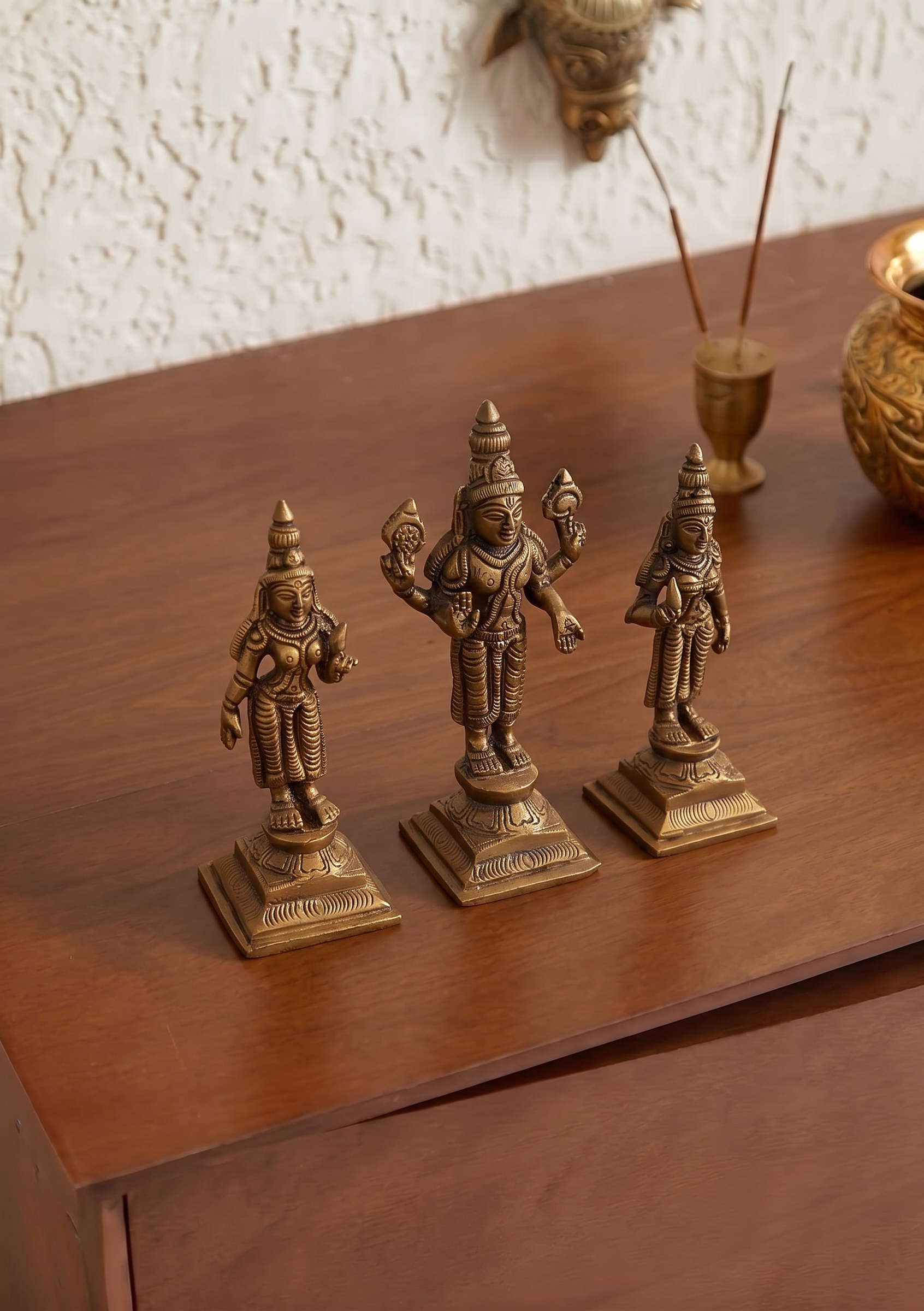 Brass Tirupathi Set 4.2 Inch 1 Brass Tirupathi Set 4.2 Inch
